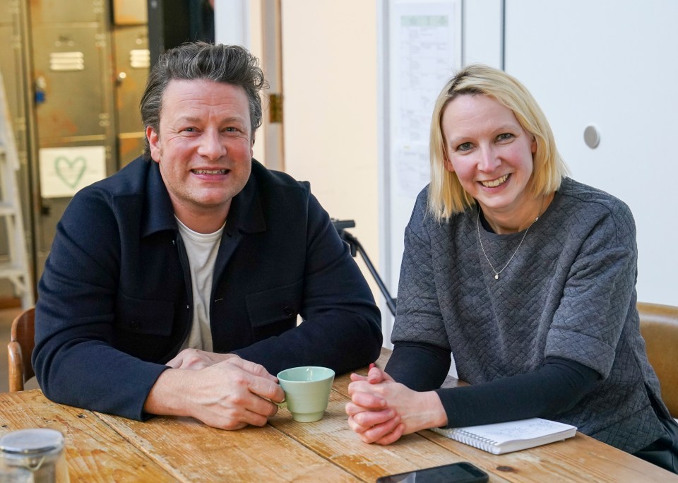 Jamie Oliver hosted an awards ceremony at his London kitchen for winners and celebrity judges. Joe Wicks, Ellie Simmons, Jessica Ennis and Mary Berry Picture: Arthur Edwards.Jamie Oliver and reporter Caroline Iggulden