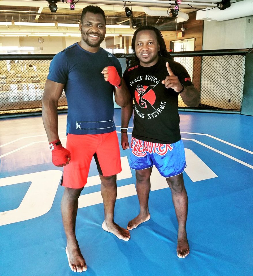 Ngannou with boxing coach Dewey Cooper