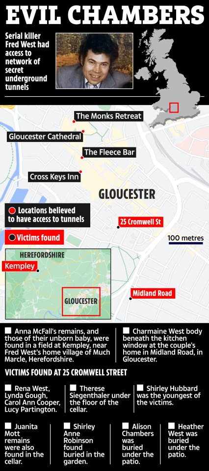 The locations where the victims where found are believed to have access to tunnels