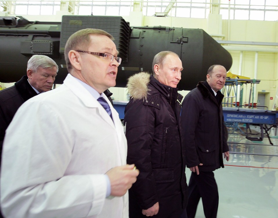 Vladimir Putin visiting the Votkinsk Plant near Izhevsk, in Western Russia