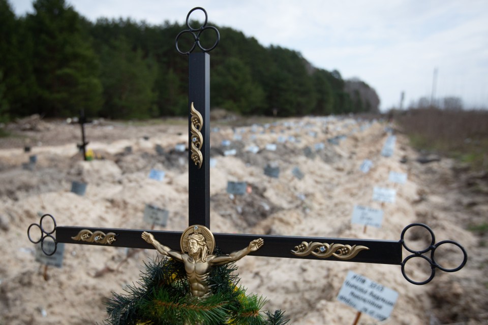 Mass grave of unidentified people in forests near Kyiv after attacks by Russian troops