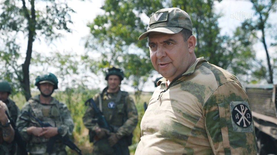 The soldiers were 'standing in formation' for inspection by major-general Oleg Moiseev