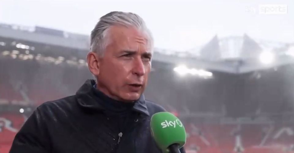 Alan Smith did not even flinch as the sprinklers rained down on him