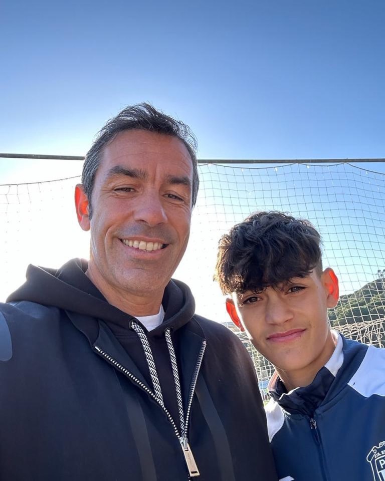 The former winger constantly encourages his son