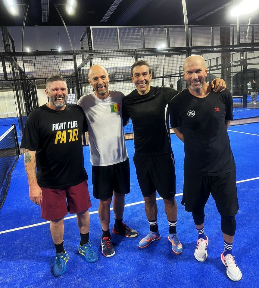 Pires enjoys padel and plays with Zinedine Zidane