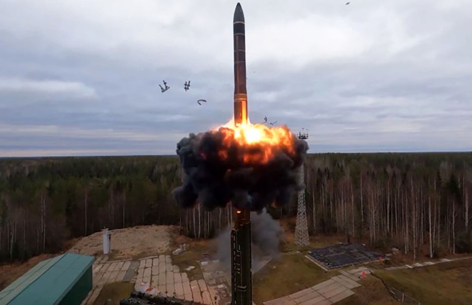 A Yars missile is launched in October 2022