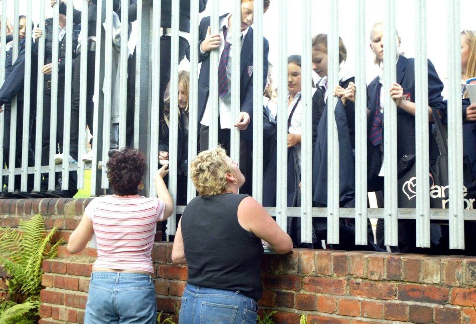 Julie Critchlow from Rotherham, South Yorkshire who along with other mums is selling junk food to children through the fence of Rawmarsh Comprehensive School.