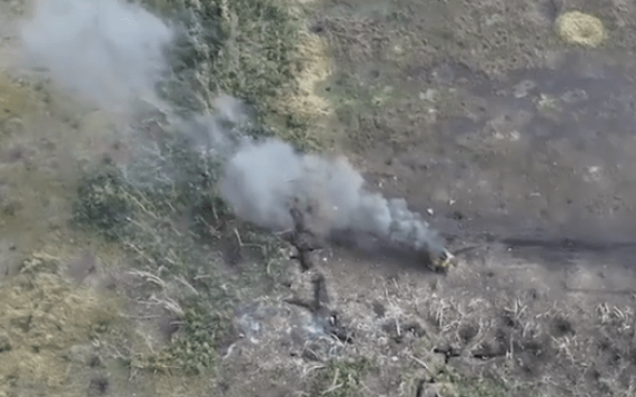 Thick plumes of smoke were seen after several drones and grenades were set off