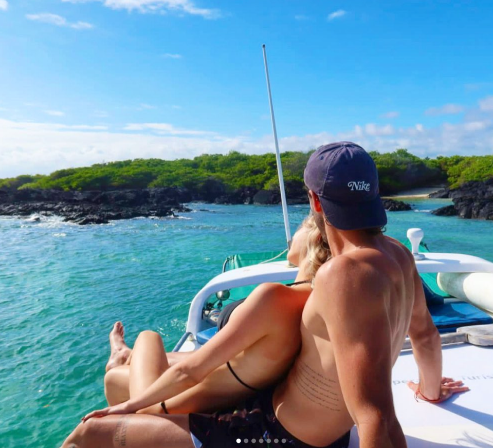 In the Galapagos Islands Campana and his Wag Ariana hired a boat