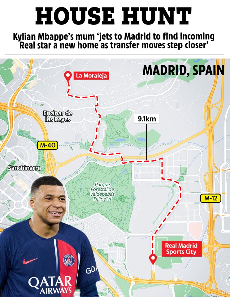 The star could be moving to La Moraleja,  which is 9km from the Real Madrid training HQ