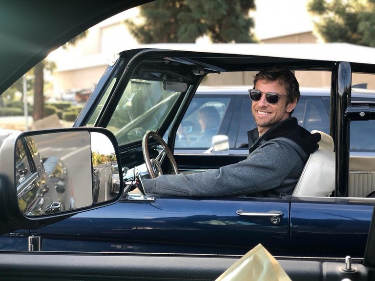 Jenson Button uploaded a snap to Instagram of him behind the wheel of the 1970’s Ford Bronco