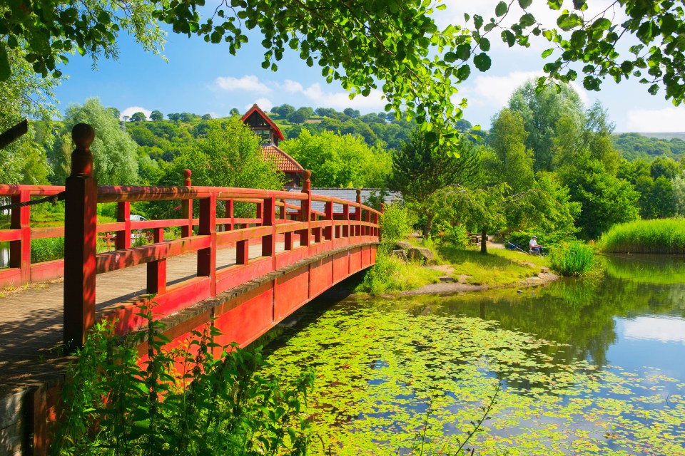 Festival park has ornate bridges and pagodas as well as fishing lakes