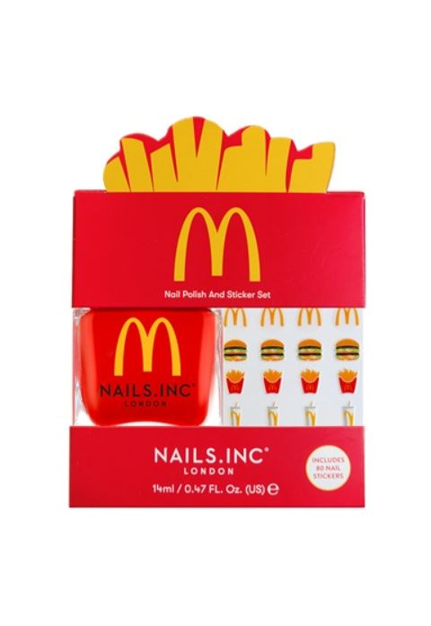 There's also nail sticker sets featuring fries, burgers and drinks