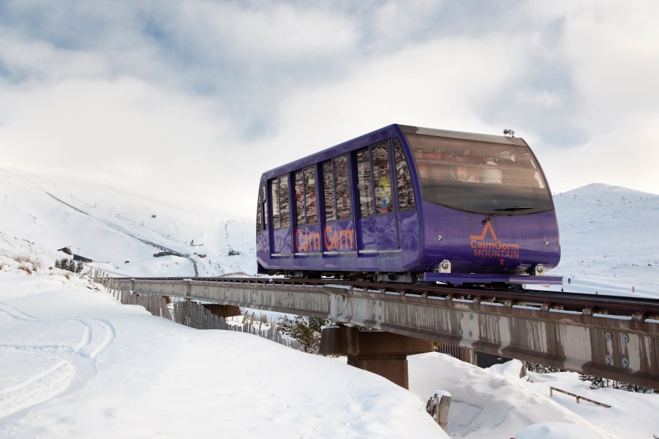 The Cairngorm Mountain Railway takes visitors up to a mountain top