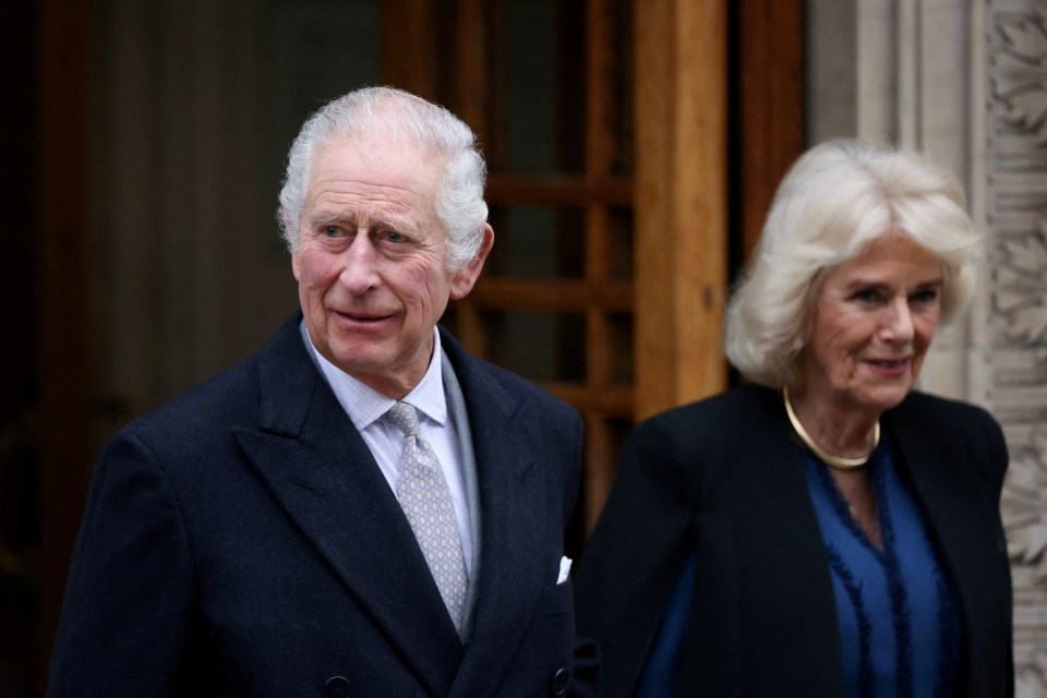 King Charles leaving the London Clinic with Queen Camilla last month