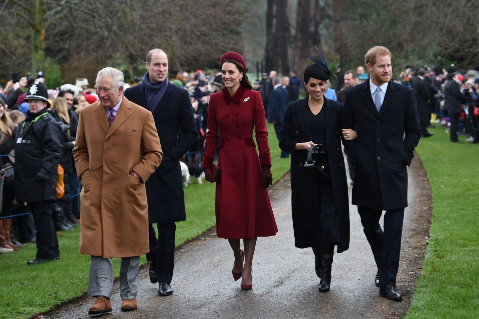 The royals pictured together for the Christmas Day morning walk in 2018