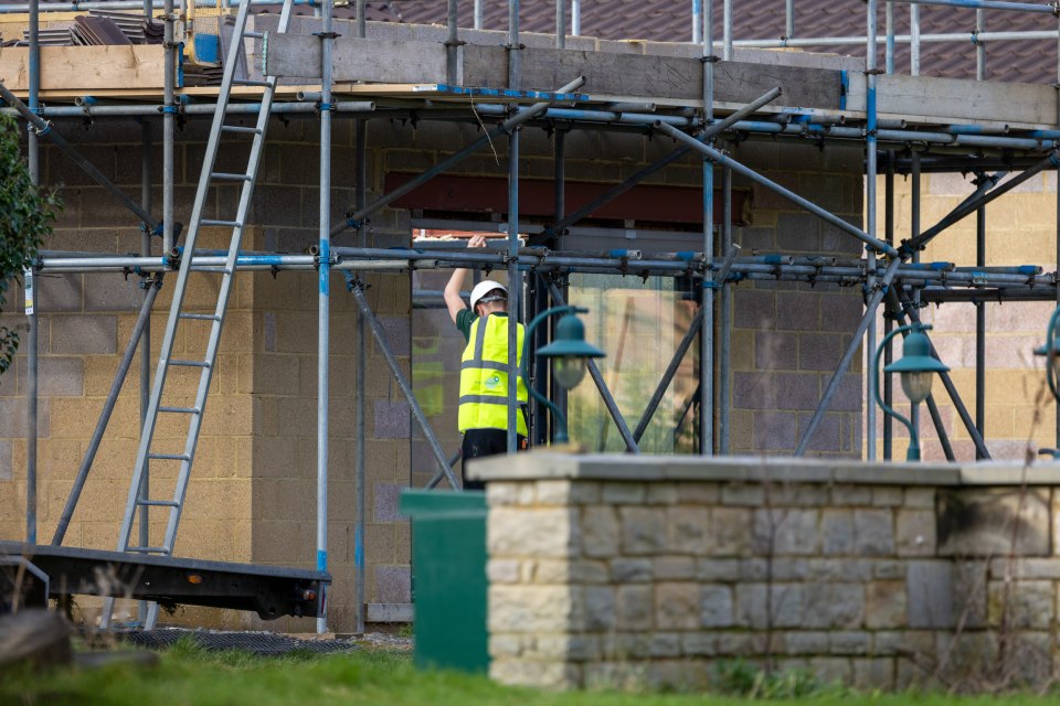 Workmen ripped the spa's windows out this morning