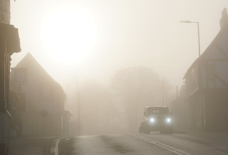 Freezing fog in Essex on Sunday morning