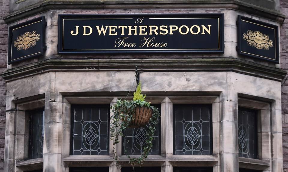 CONGLETON – JANUARY 26: A close up of a J D Wetherspoon pub sign on January 26, 2021 in Congleton, England . (Photo by Nathan Stirk/Getty Images)