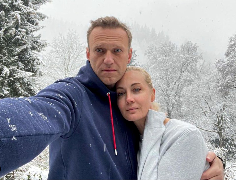 Navalny with his wife Yulia - he sent her a heartfelt Valentine's day message just days before his reported death