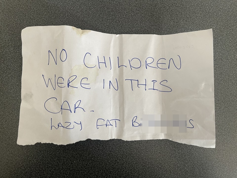 The mystery note was left on the back of a generic NHS letter