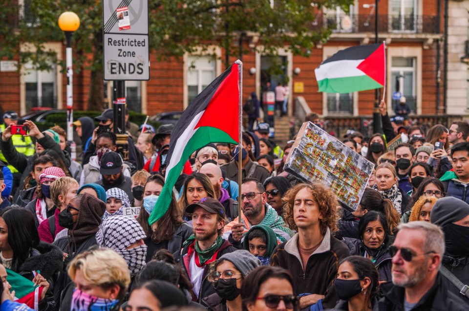 Pro Palestine supporters in a protest at the BBC in November