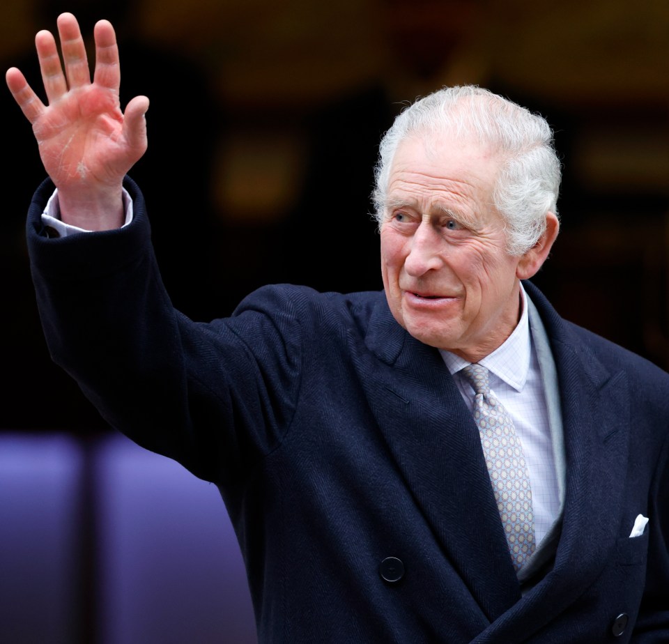 King Charles waved to onlookers as he left The London Clinic on Monday