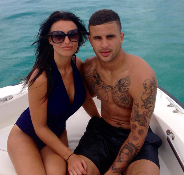 England star Kyle Walker with Annie