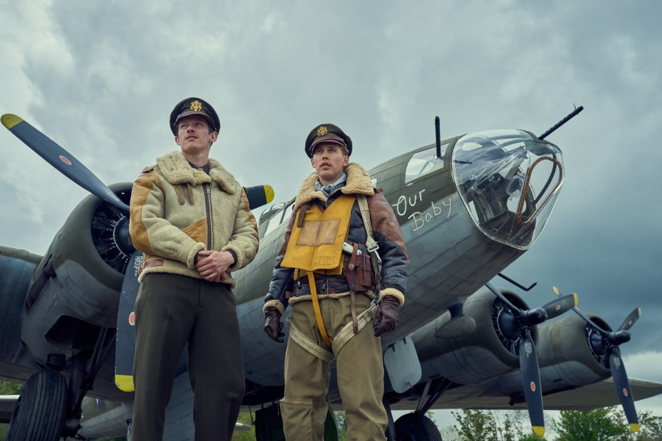 It’s bombs away for  Callum Turner, left, and Austin Butler in Masters Of The Air