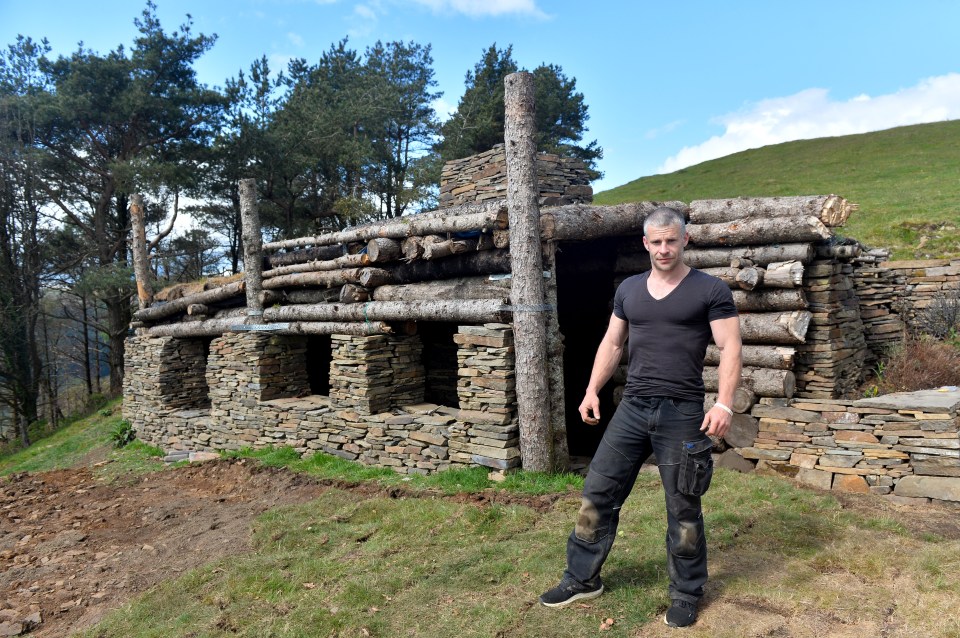 Allen built the cabin by hand after carrying huge slabs up the steep slope by himself