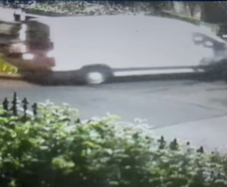 CCTV shows a white van near Baird's home which police are probing in the case