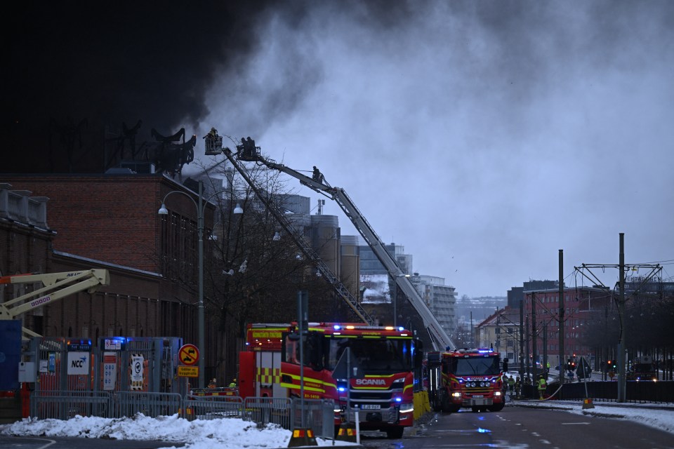 Firefighters struggled to put out the flames at the scene