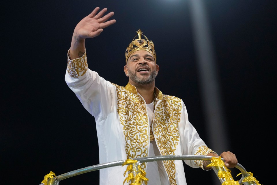 Brazilian cult hero Adriano was involved in a stunning carnival parade in Sao Paulo