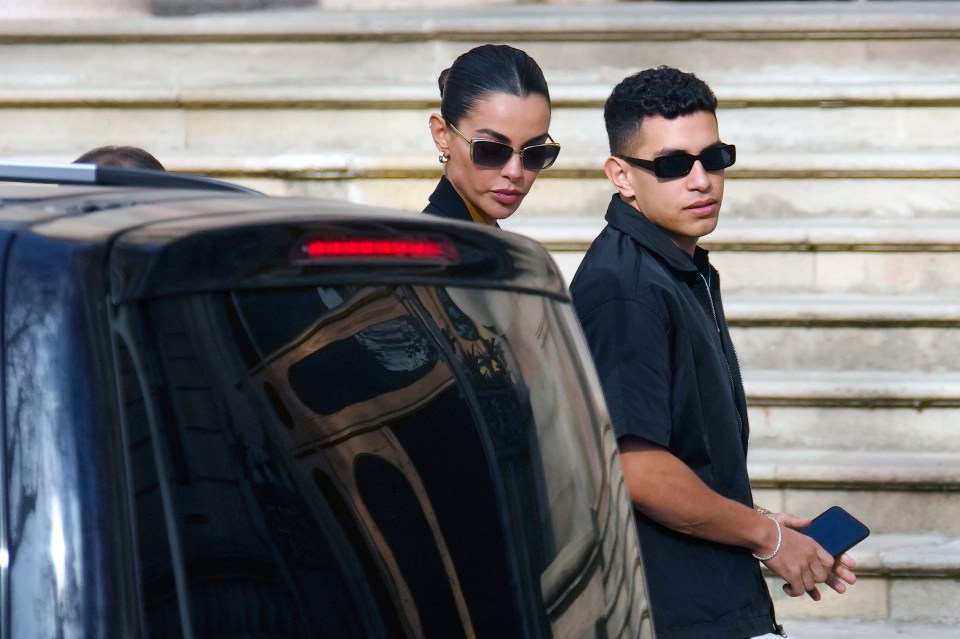 Joana Sanz, estranged wife of Dani Alves, arrives at court on Tuesday to testify