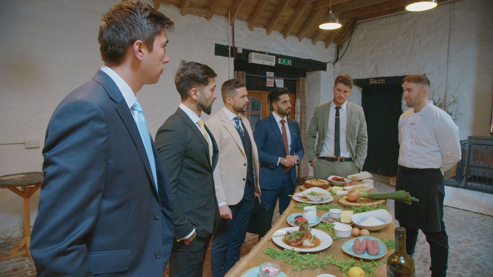 From left, Oliver Medforth, Asif Munaf, Phil Turner, Paul Midha and Jack Davies take instruction in the kitchen