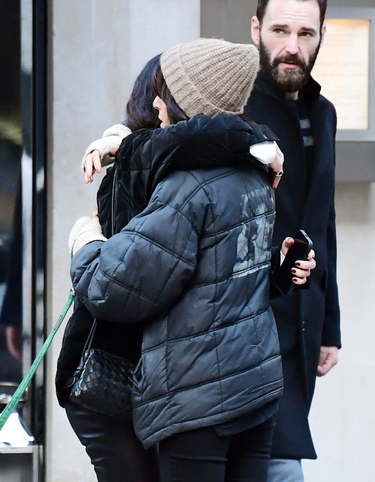 The friends hug as they meet in London