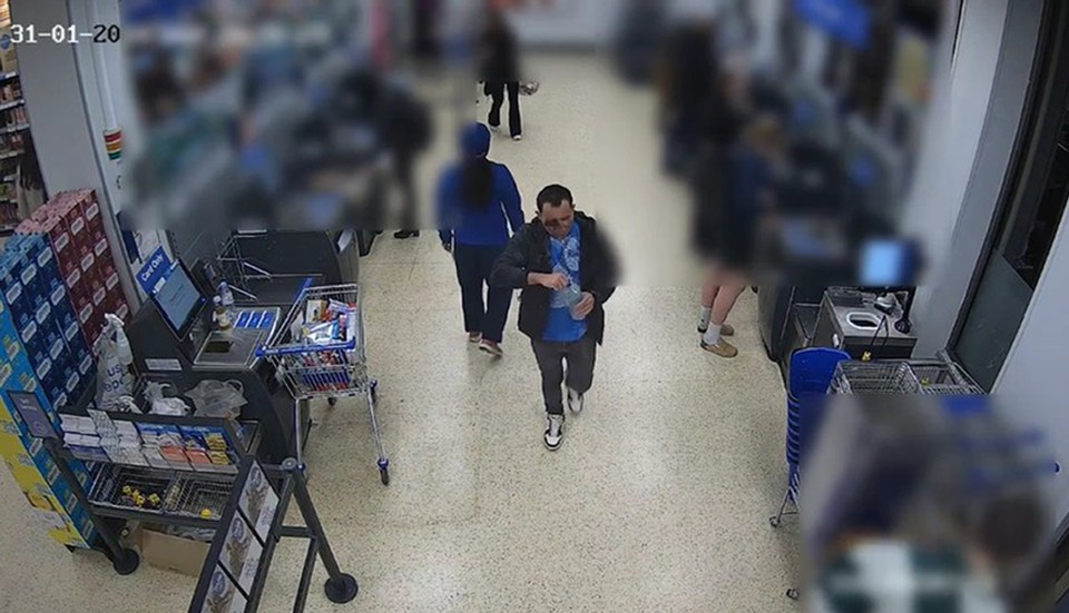 CCTV images show the suspect at Tesco in Caledonian Road, North London