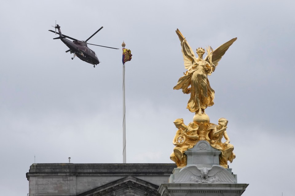 The King’s helicopter departs from Buckingham Palace gardens at 3.46pm