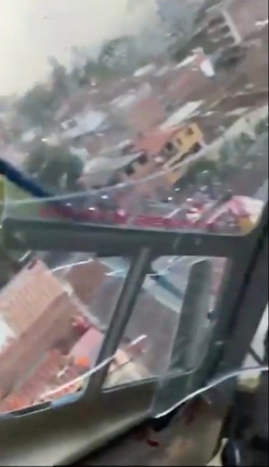 A separate clip reveals the view from the helicopter once it had crashed