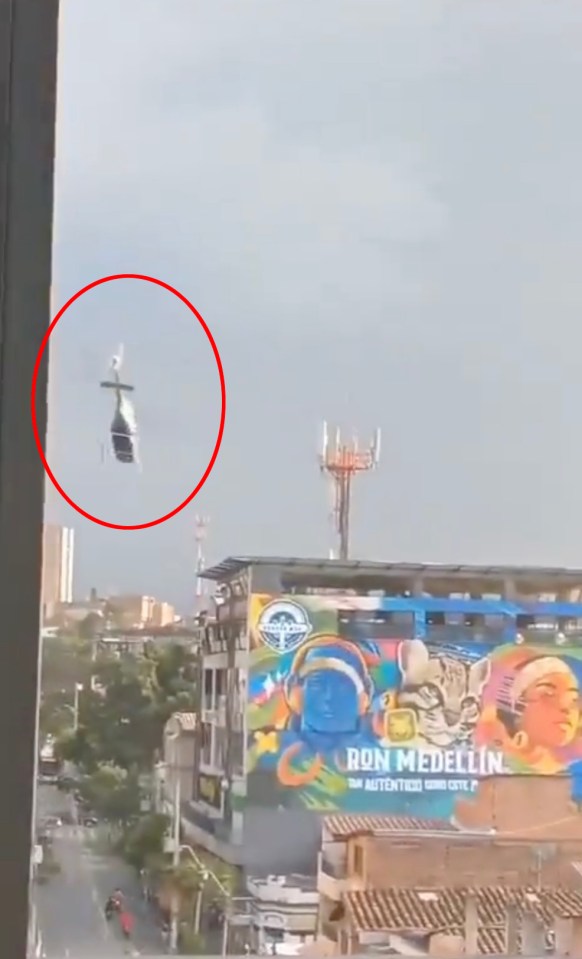 Previous footage captured the moment the chopper plummets towards the ground