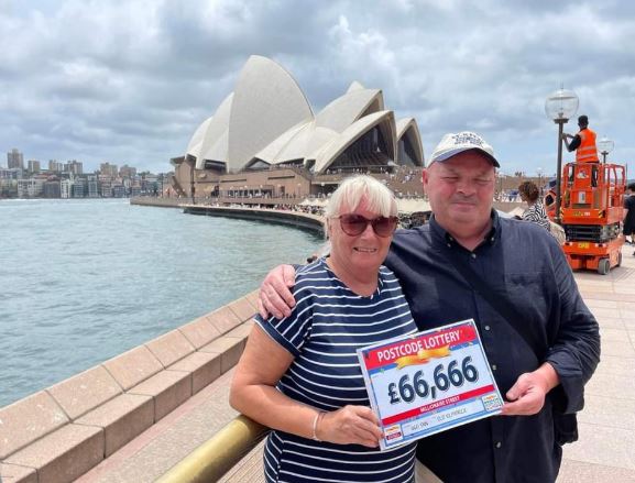 Elaine Cusick and husband Eddie won a massive prize in the People's Postcode Lottery and went straight on a trip to Sydney