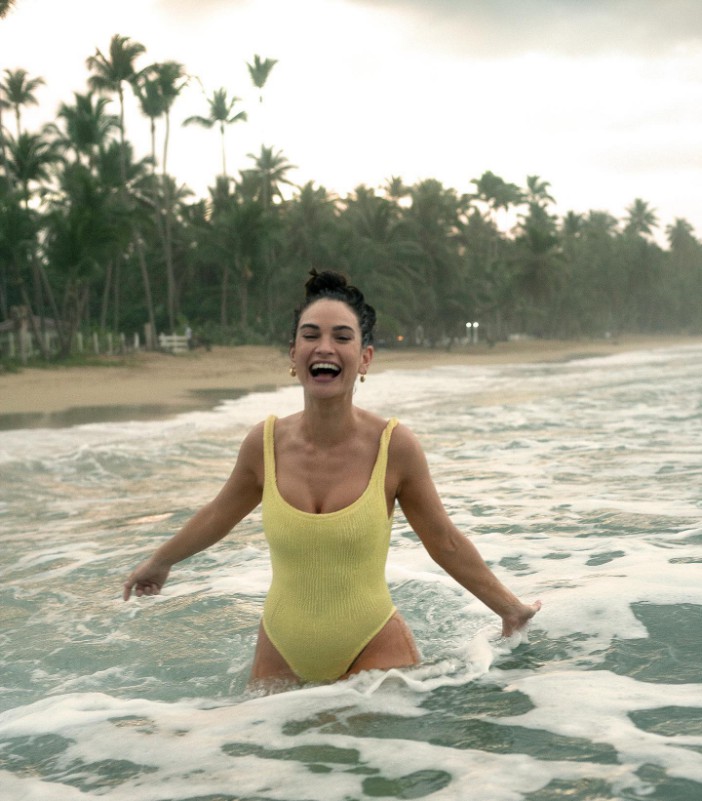 'Stunning' say Lily James fans as star strips off to a bikini and shares glam new holiday pics, //www.instagram.com/p/C3VlFwKs9im/?img_index=2