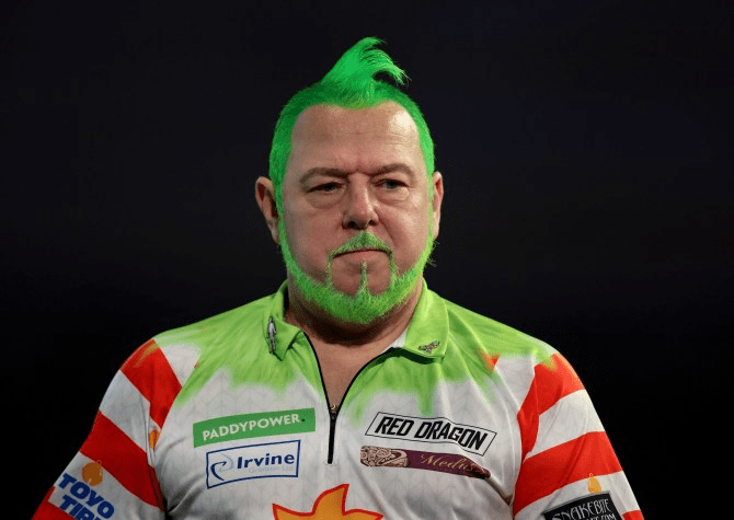 Wright had a full head of green hair and a green beard during the Worlds