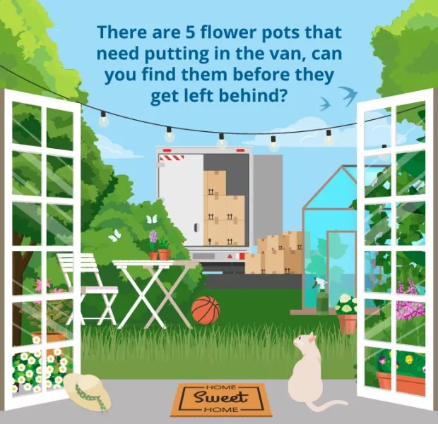 How many flower pots can you find in 10 seconds?