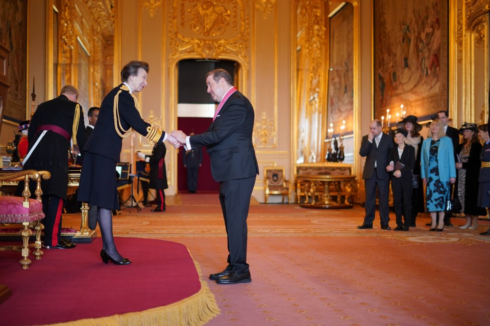 Princess Anne put on a brave face at an investiture this morning