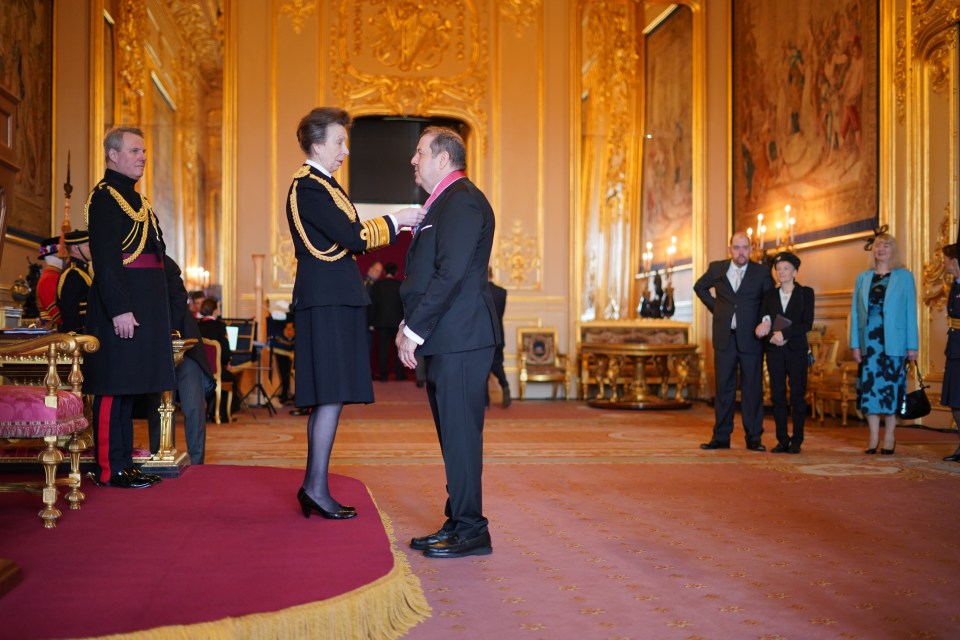 Princess Anne put on a brave face at an investiture this morning