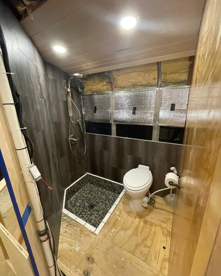 They have a working shower and toilet on board - which has to be changed every two weeks