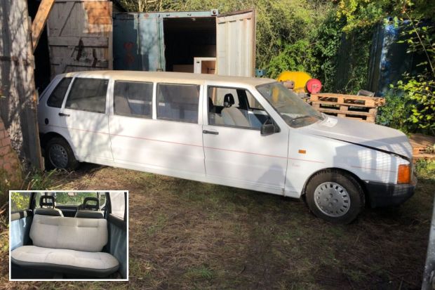 A Fiat Uno limo was found in a barn and is now for sale