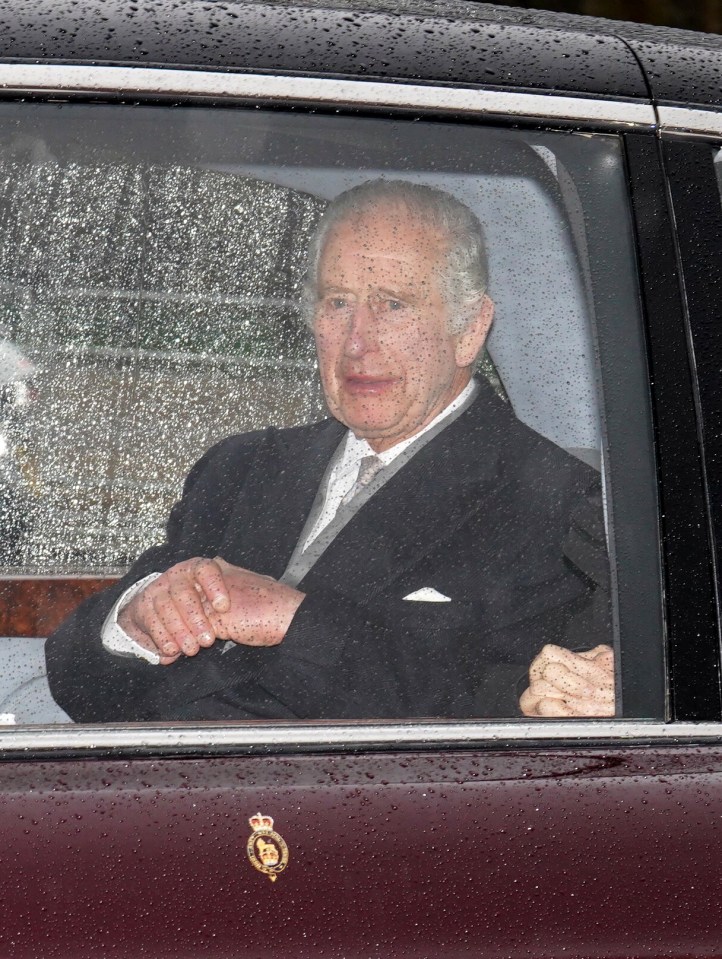 King Charles III arriving back at his house in the capital