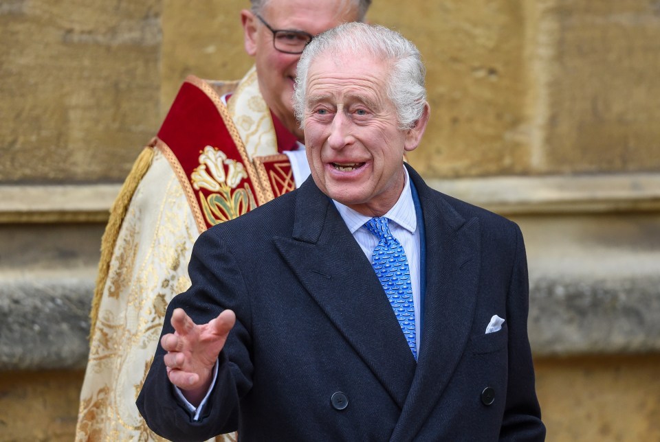 King Charles III first public appearance for the Easter Mattins Service at Windsor Castle since two months